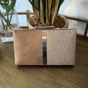 Sondra Roberts Suede and Metallic Evening Bag